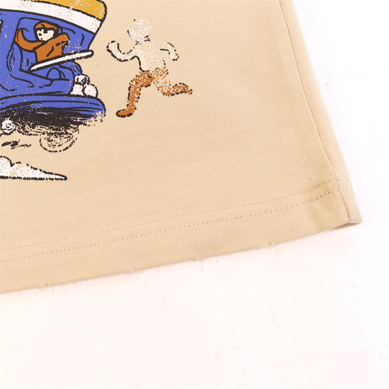 Letter Print Distressed T-shirt